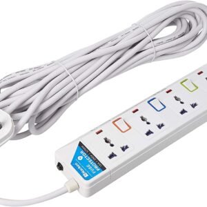 Narken E-Series Electric Universal Extension Cord 4 Socket 10 Meter Power Strip wire, 13A Fuse surge With Separate Single Switch and Indicate light, Max 13A, 3250W, AC 250V