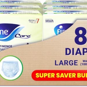 Fine Care Adult Pull Ups, Size Large, Waist (100 - 140 cm), Pack of 84 Incontinence Unisex Pull-ups, Disposable and Highly Absorbent.