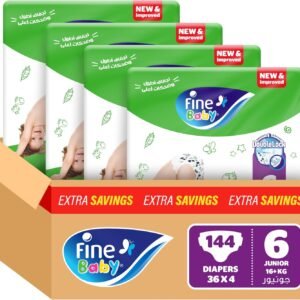 Fine Baby, Size 6, Junior 16+ kg, 144 Diapers