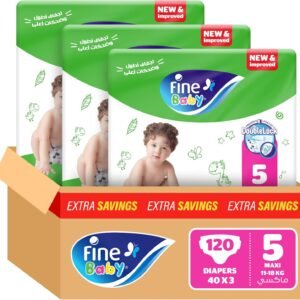 Fine Baby, Size 5, Maxi 11–18 kg, 120 Diapers